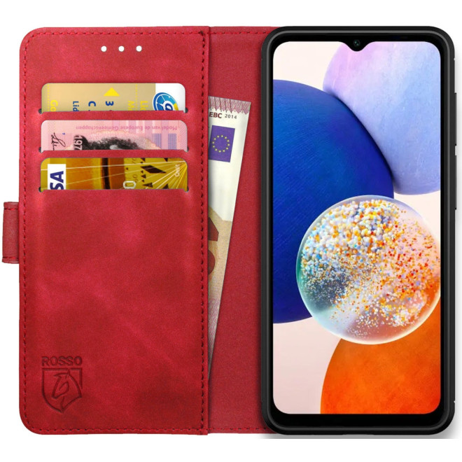 Rosso Element PU Θήκη Πορτοφόλι Samsung Galaxy A14 - Red
