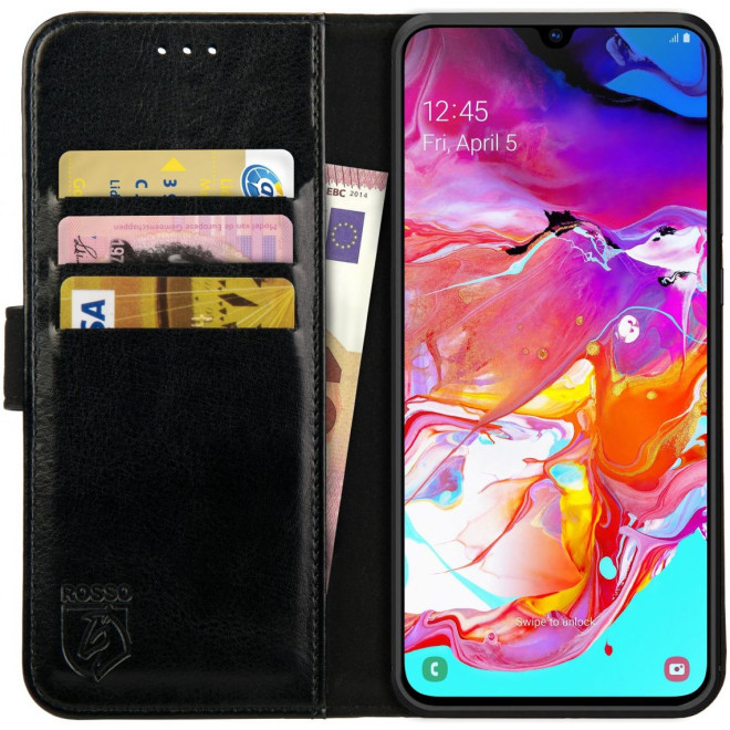 Rosso Element PU Θήκη Πορτοφόλι Samsung Galaxy A70 - Black