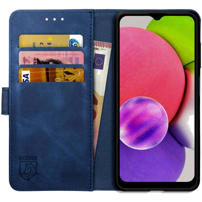 Rosso Element PU Θήκη Πορτοφόλι Samsung Galaxy A03s - Blue