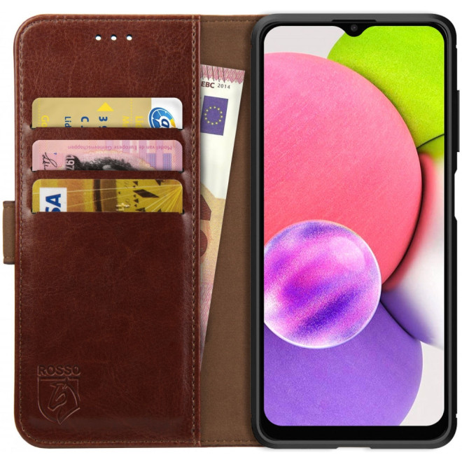 Rosso Element PU Θήκη Πορτοφόλι Samsung Galaxy A03s - Brown