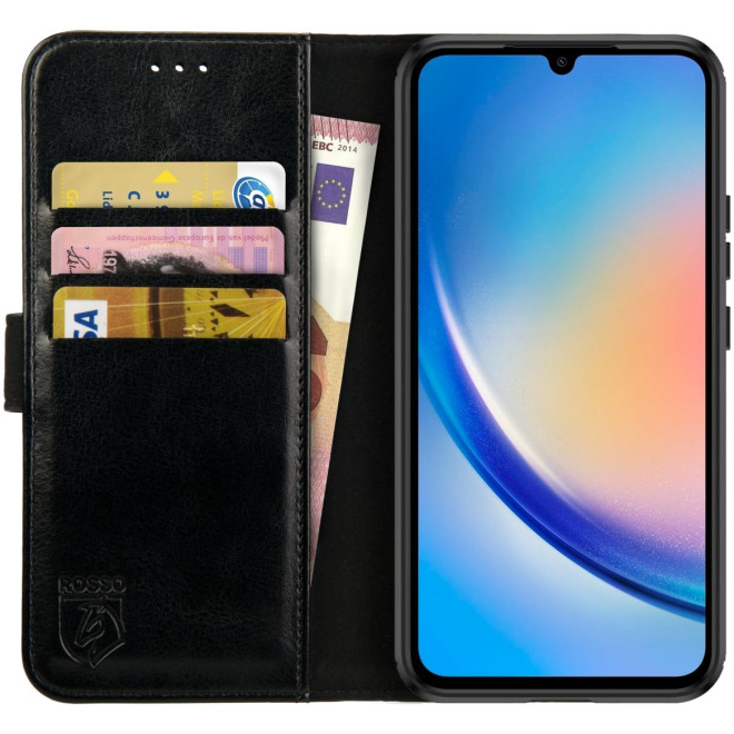 Rosso Element PU Θήκη Πορτοφόλι Samsung Galaxy A34 - Black