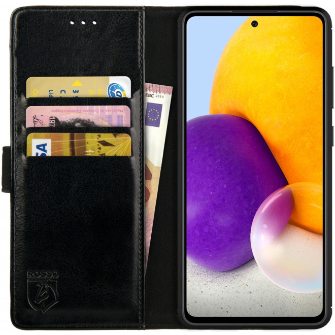 Rosso Element PU Θήκη Πορτοφόλι Samsung Galaxy A72 - Black