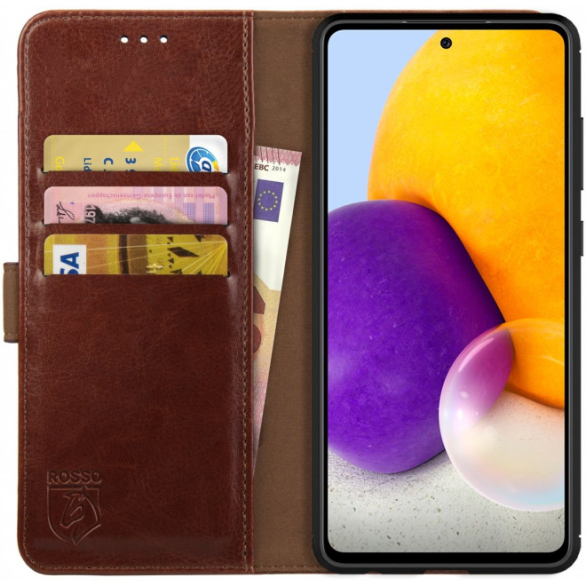 Rosso Element PU Θήκη Πορτοφόλι Samsung Galaxy A72 - Brown