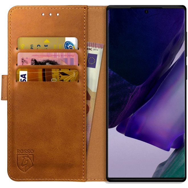 Rosso Element PU Θήκη Πορτοφόλι Samsung Galaxy Note 20 Ultra - Light Brown
