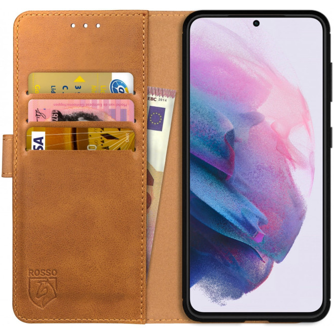 Rosso Element PU Θήκη Πορτοφόλι Samsung Galaxy S21 Plus 5G - Light Brown