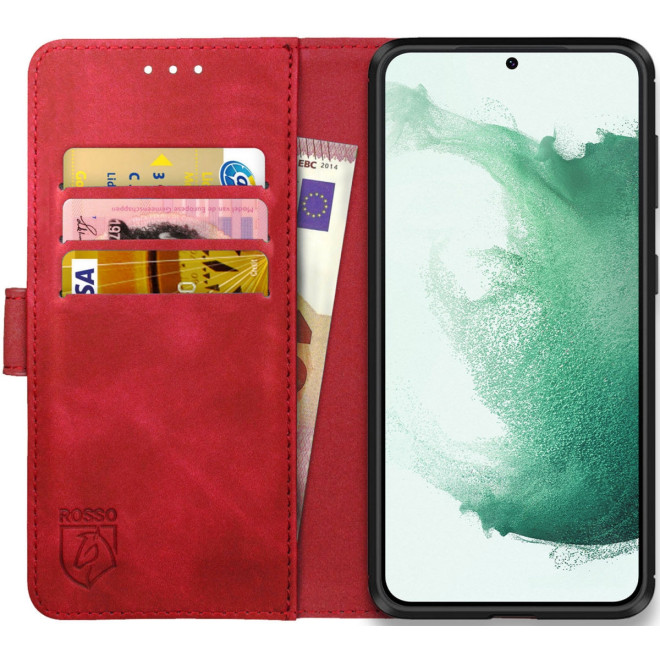 Rosso Element PU Θήκη Πορτοφόλι Samsung Galaxy S22 Plus 5G - Red