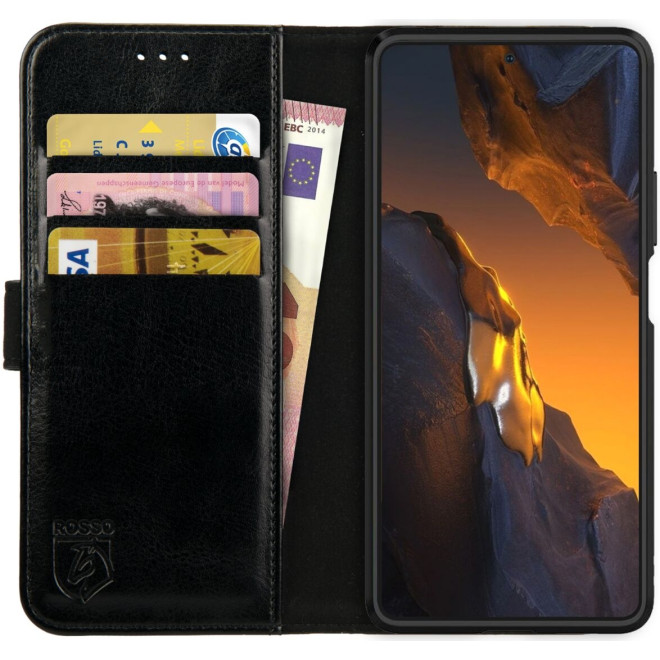 Rosso Element PU Θήκη Πορτοφόλι Xiaomi Poco F5 - Black