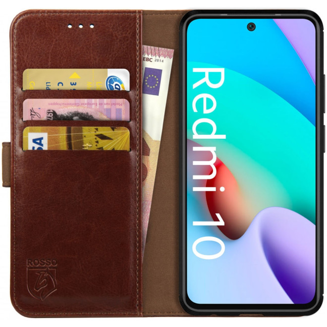 Rosso Element PU Θήκη Πορτοφόλι Xiaomi Redmi 10 - Brown
