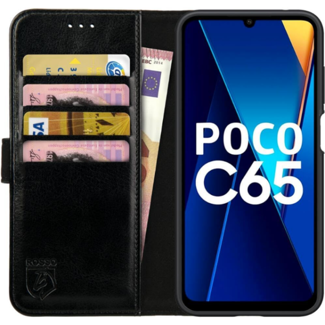 Rosso Element PU Θήκη Πορτοφόλι Xiaomi Redmi 13C 4G / Poco C65 - Black