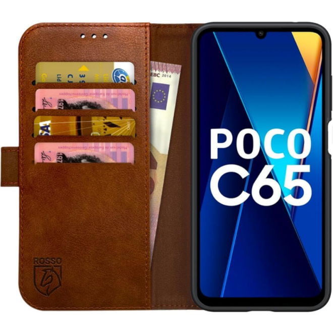 Rosso Element PU Θήκη Πορτοφόλι Xiaomi Redmi 13C 4G / Poco C65 - Brown
