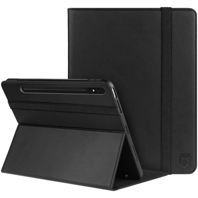 Rosso Element PU Θήκη Samsung Galaxy Tab S8 Plus / S7 Plus 12.4" με Υποδοχή για Γραφίδα - Black