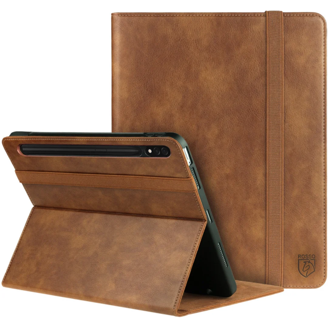 Rosso Element PU Θήκη Samsung Galaxy Tab S10 Ultra / S9 Ultra 14.6" με Υποδοχή για Γραφίδα - Brown 