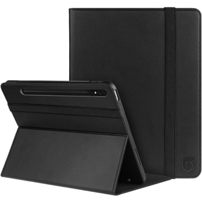 Rosso Element PU Θήκη Samsung Galaxy Tab S10 Ultra / S9 Ultra 14.6'' με Υποδοχή για Γραφίδα - Black