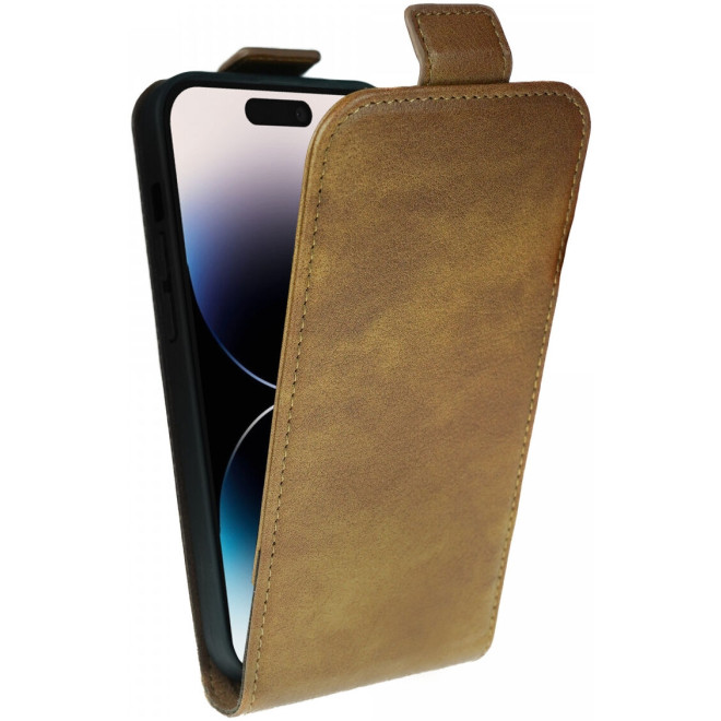 Rosso Element Vertical Flip Case - Flip Θήκη Πορτοφόλι Apple iPhone 14 Pro - Brown