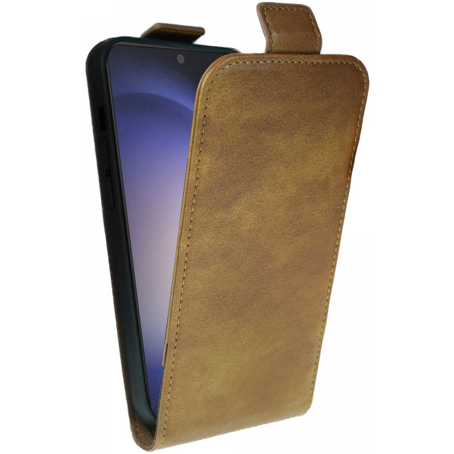 Rosso Element Vertical Flip Case - Flip Θήκη Πορτοφόλι Samsung Galaxy S23 - Brown