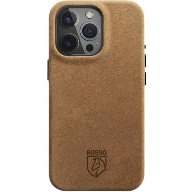 Rosso Elite Back Cover - Δερμάτινη Θήκη MagSafe - Apple iPhone 15 Pro - Light Brown
