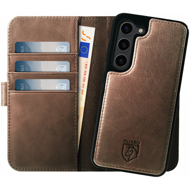 Rosso Elite - MagSafe Δερμάτινη Θήκη / Πορτοφόλι - Samsung Galaxy S23 - Brown