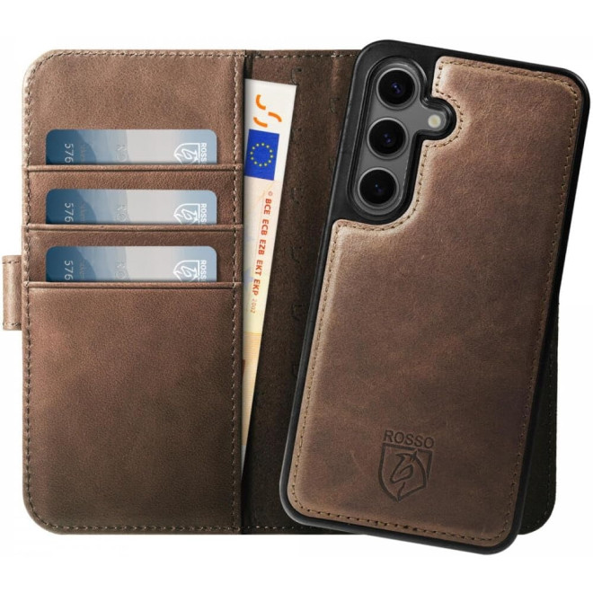 Rosso Elite - MagSafe Δερμάτινη Θήκη / Πορτοφόλι - Samsung Galaxy S23 FE - Brown 