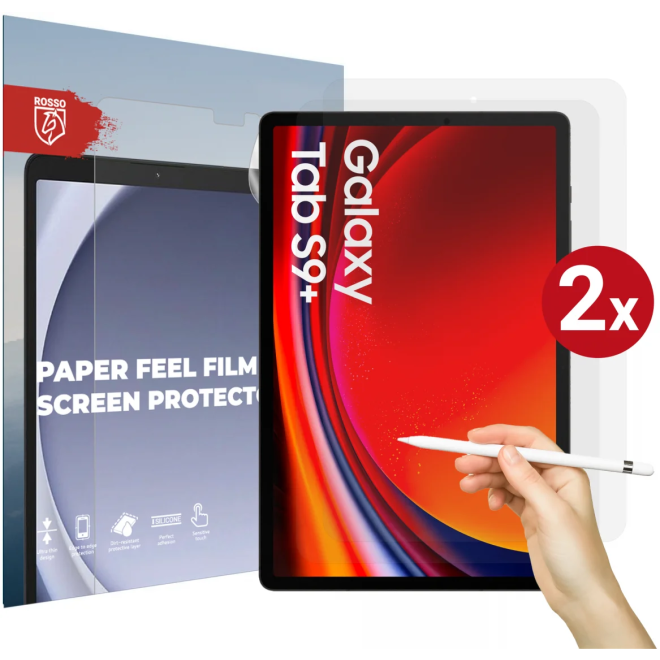 Rosso Paper Feel Film Screen Protector - Μεμβράνη Προστασίας Οθόνης - Samsung Galaxy Tab S10 Plus / S9 Plus 12.4" - 2 Τεμάχια - Clear