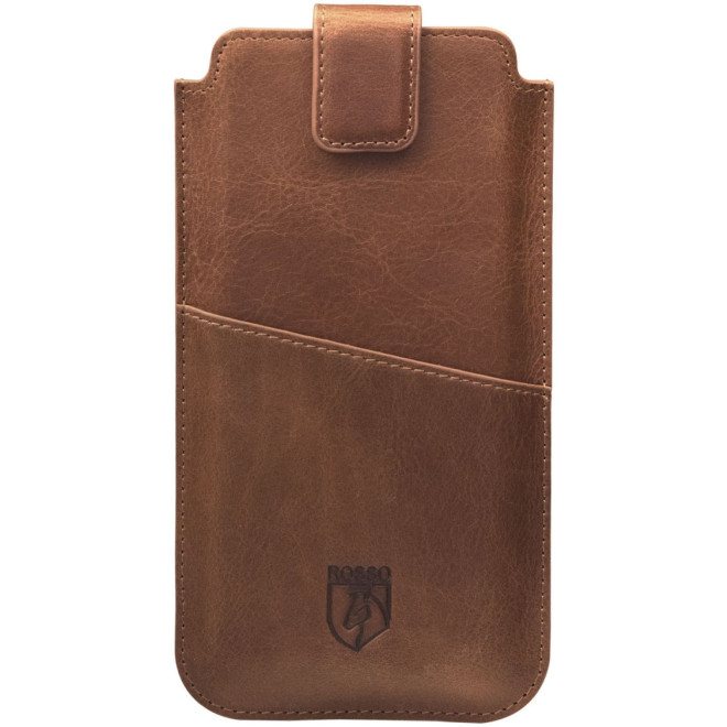 Rosso Deluxe Select Insert Case - Universal Δερμάτινη Θήκη για Smartphones / Κινητά - 14 x 7 cm - Brown