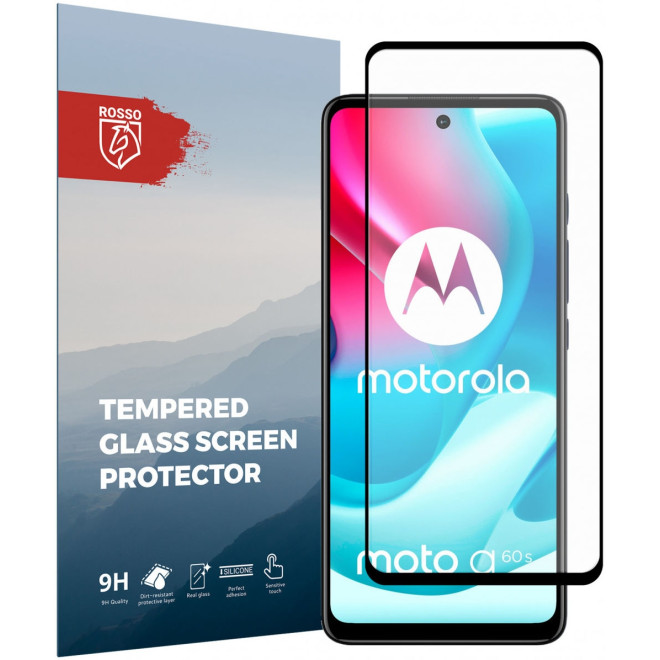Rosso Tempered Glass - FullFace Αντιχαρακτικό Προστατευτικό Γυαλί Οθόνης Motorola Moto G60S - Black