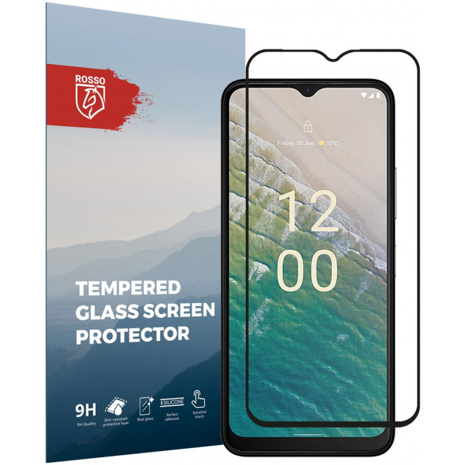 Rosso Tempered Glass - FullFace Αντιχαρακτικό Προστατευτικό Γυαλί Οθόνης Nokia C32 - Black