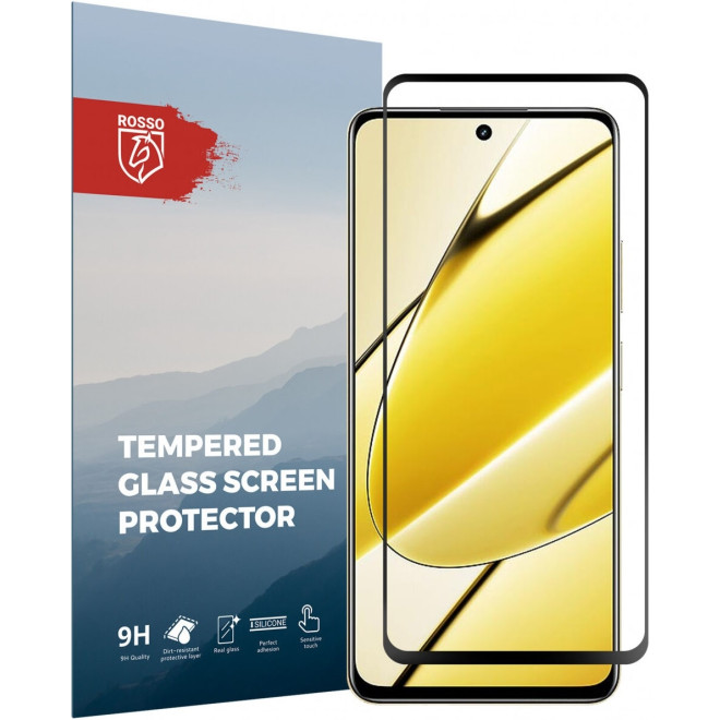 Rosso Tempered Glass - FullFace Αντιχαρακτικό Προστατευτικό Γυαλί Οθόνης Realme 11 5G - Black