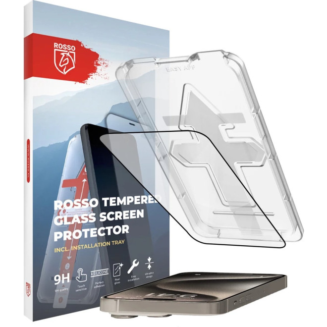 Rosso Tempered Glass - FullFace Αντιχαρακτικό Προστατευτικό Γυαλί Οθόνης Apple iPhone 15 Pro Max
