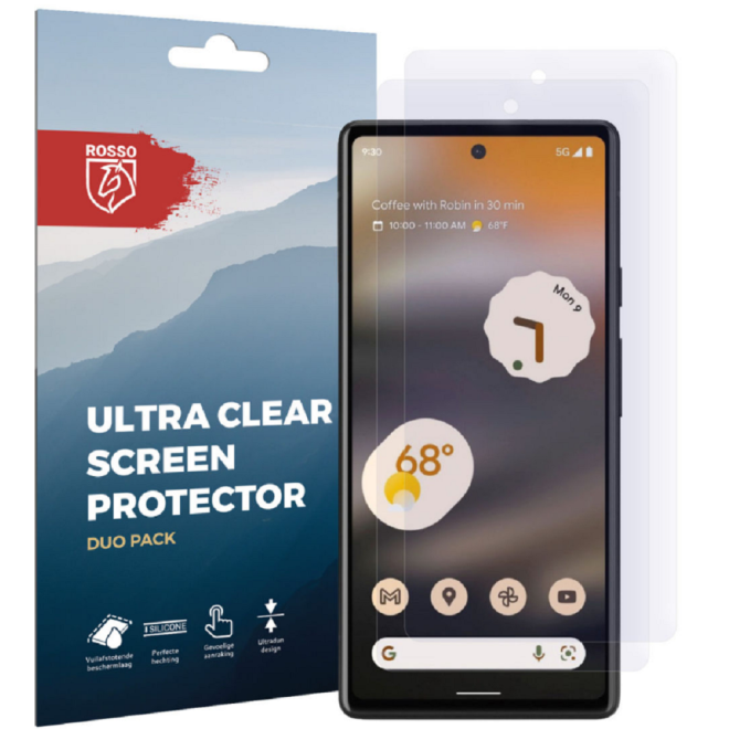 Rosso Ultra Clear Screen Protector - Μεμβράνη Προστασίας Οθόνης - Google Pixel 6a - 2 Τεμάχια