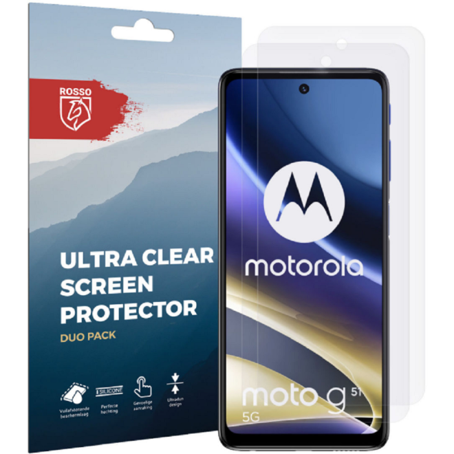 Rosso Ultra Clear Screen Protector - Μεμβράνη Προστασίας Οθόνης - Motorola Moto G51 5G - 2 Τεμάχια