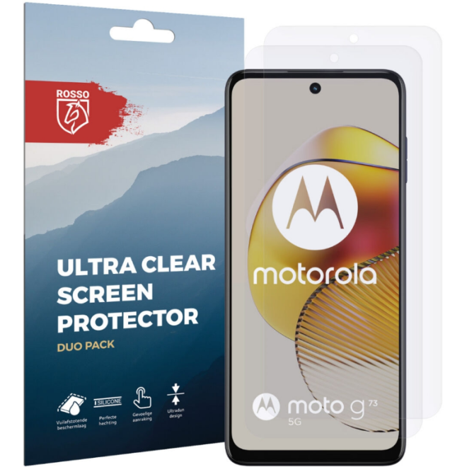 Rosso Ultra Clear Screen Protector - Μεμβράνη Προστασίας Οθόνης - Motorola Moto G73 - 2 Τεμάχια