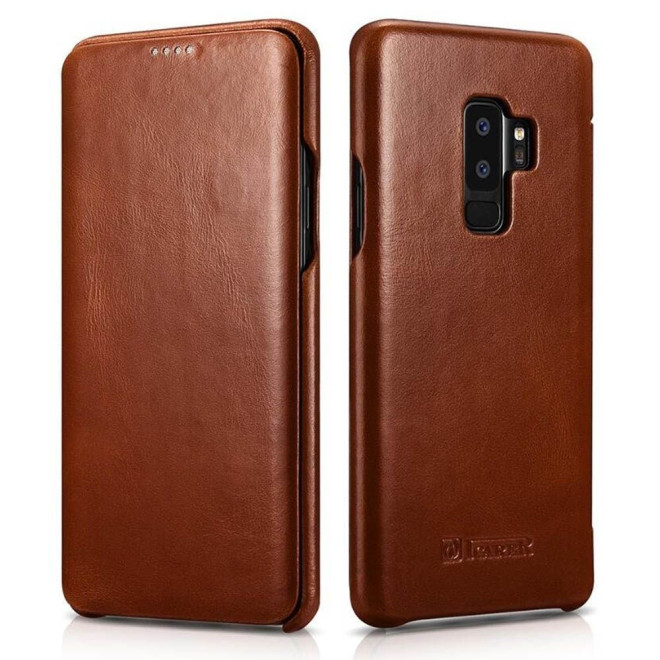 iCarer Vintage Series Curved Edge - Δερμάτινη Θήκη Samsung Galaxy S9 Plus - Brown