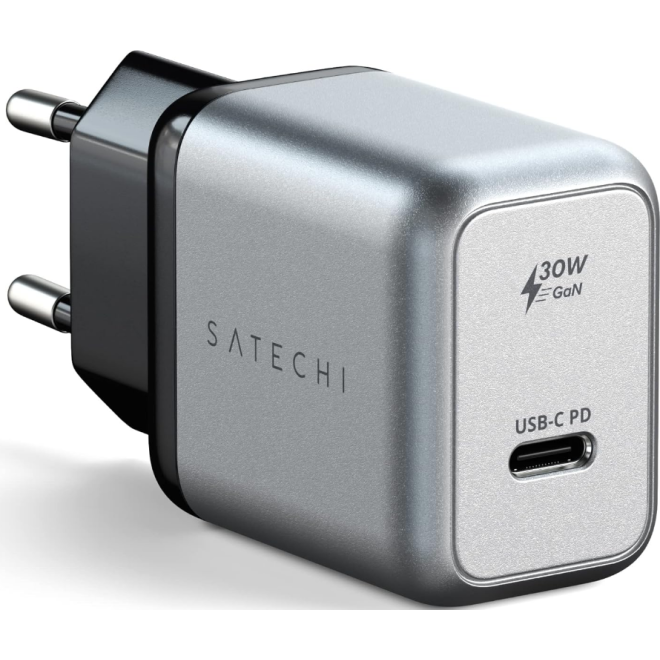 Satechi 30W USB-C PD GaN Wall Charger - Φορτιστής Τοίχου / Αντάπτορας με 1 x Type-C - 30W - Grey