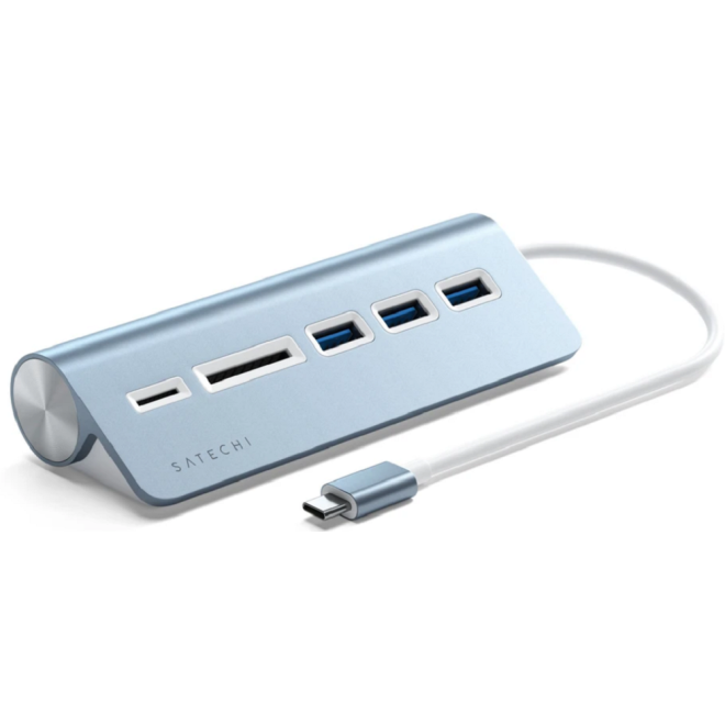 Satechi Αντάπτορας Type-C Combo Hub - Με 3 x USB-A / 1 x SD & Micro SD - Blue