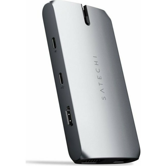 Satechi Αντάπτορας USB-C On The Go Multiport με 2 x Type-C / 2 x USB-A 3.0 / 1 x Gigabit Ethernet / 1 x HDMI 4K / 1 x VGA / 1 x SD & MicroSD - Space Grey