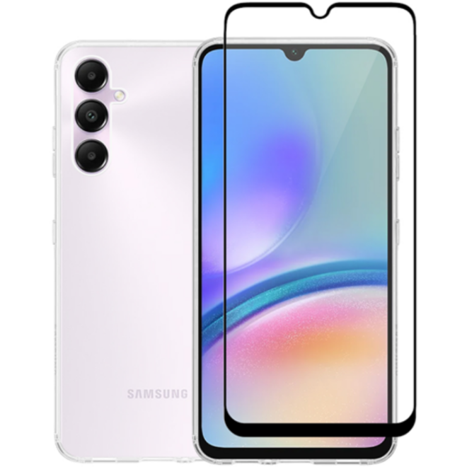 Σετ Διάφανη Θήκη Σιλικόνης & Full Face Tempered Glass - Samsung Galaxy A15 - Vivid Set Gelly Case & Full Face Tempered Glass - Transparent / Black