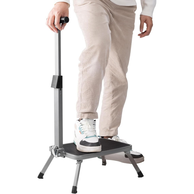 Σκαμπό Navaris Foldable Step Stool with Handle Αναδιπλούμενο Σκαλάκι / Σκαλοπάτι με Λαβή Grey / Black