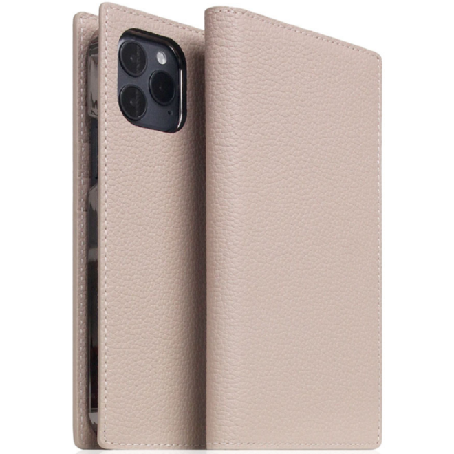 SLG Design D8 Full Grain Leather - Δερμάτινη Θήκη Flip Apple iPhone 13 Pro Max - Light Cream