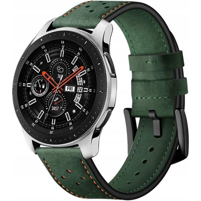 Spacecase Elegance - Universal Δερμάτινο Λουράκι για Smartwatches (22mm) - Green