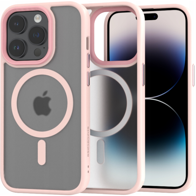 Spacecase Hybrid MagSafe - Σκληρή Ημιδιάφανη Θήκη MagSafe - Apple iPhone 14 Pro - Pink