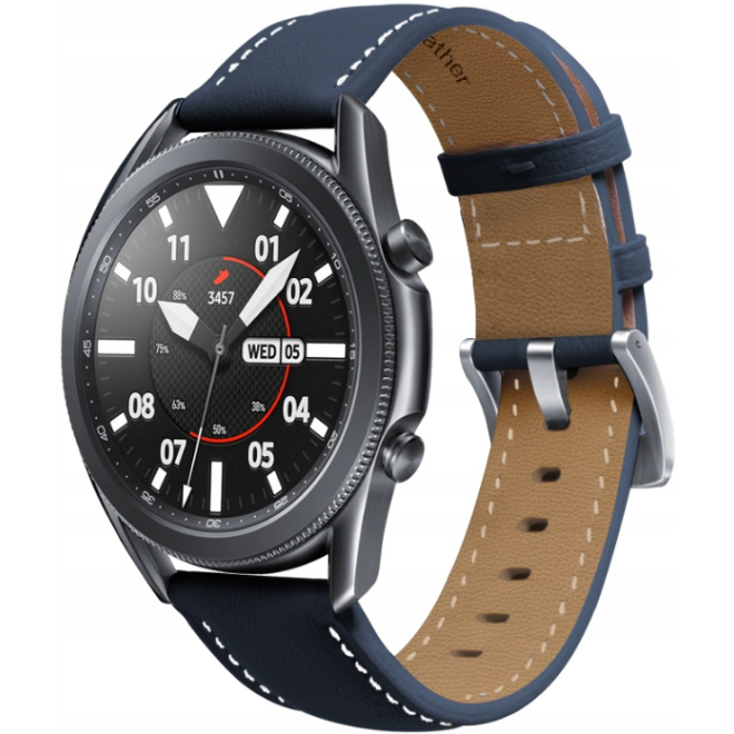 Spacecase Leather Strap - Universal Δερμάτινο Λουράκι για Smartwatches (22mm) - Blue