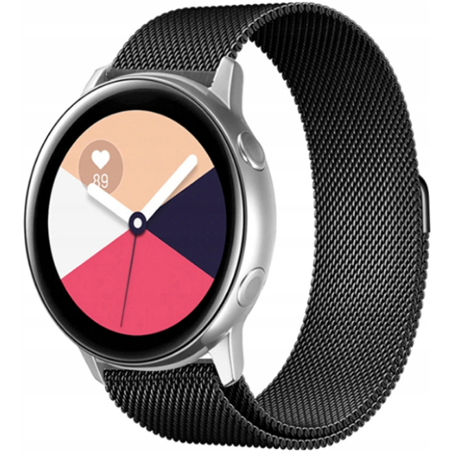 Spacecase Milanese - Universal Μεταλλικό Λουράκι για Smartwatches (20mm) από Ανοξείδωτο Ατσάλι - Black