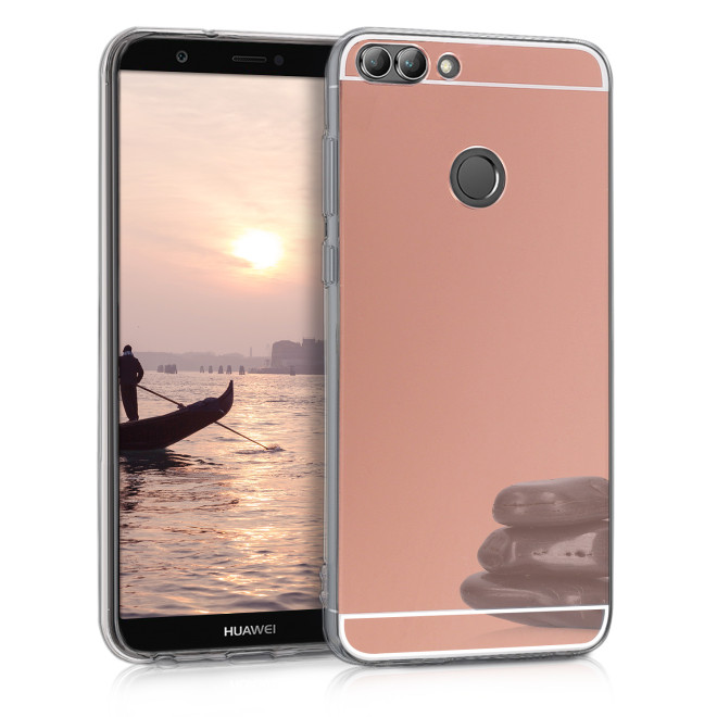 KW Θήκη Σιλικόνης με Καθρέφτη Huawei P Smart 2018 - Rose Gold