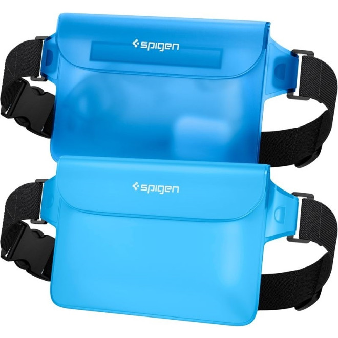Spigen A620 Aqua Shield Waterproof Pouch Bag - Universal Αδιάβροχη Τσάντα Μέσης - IPX8 - 20 x 12 cm - Sea Blue - 2 Τεμάχια