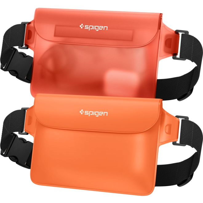 Spigen A620 Aqua Shield Waterproof Pouch Bag - Universal Αδιάβροχη Τσάντα Μέσης - IPX8 - 20 x 12 cm - Sunset / Orange - 2 Τεμάχια