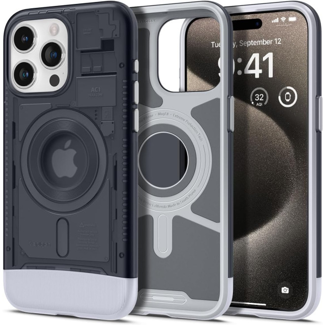 Spigen Classic C1 MagFit - Ανθεκτική Σκληρή Θήκη MagSafe - Apple iPhone 15 Pro Max - Graphite
