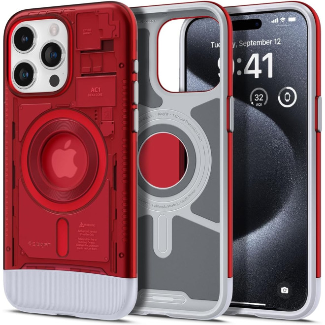 Spigen Classic C1 MagFit - Ανθεκτική Σκληρή Θήκη MagSafe - Apple iPhone 15 Pro - Ruby