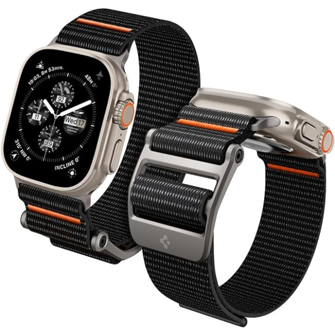 Spigen DuraPro Flex Ultra - Λουράκι Apple Watch Ultra2/Ultra1/SE/10/9/8/7/6/5/4 (49/46/45/44mm) - Black