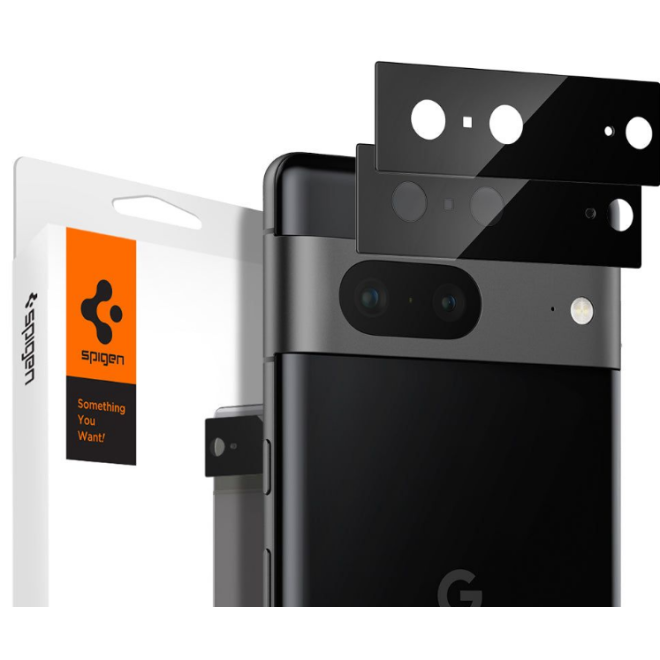 Spigen GLAS.tR EZ Fit OPTIK Lens Protector - Αντιχαρακτικό Προστατευτικό Γυαλί για Φακό Κάμερας Google Pixel 7 - 2 Τεμάχια - Black