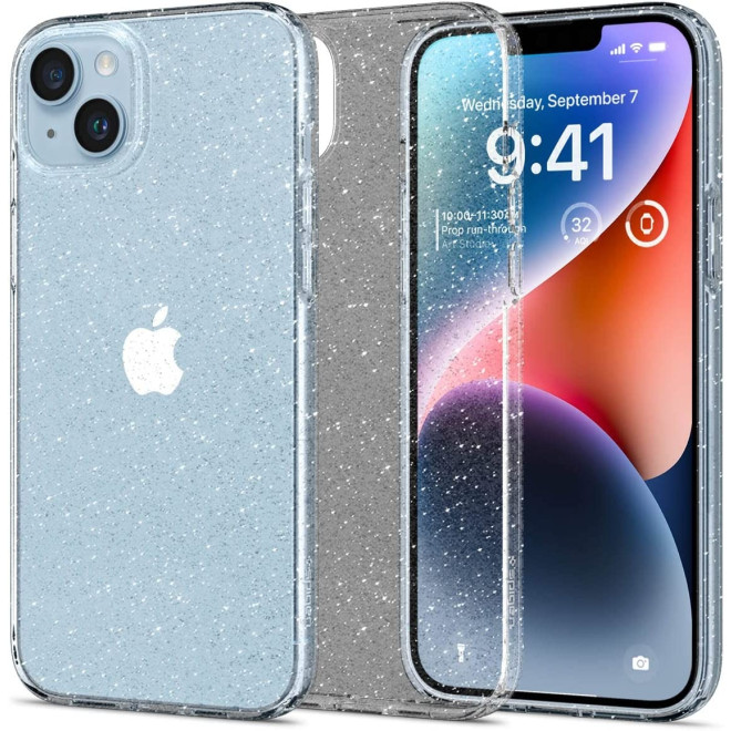 Spigen Liquid Crystal Glitter - Θήκη Σιλικόνης Apple iPhone 14 - Crystal Quartz